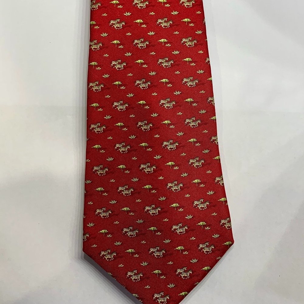 Salvadore Ferragamo, red, silk tie